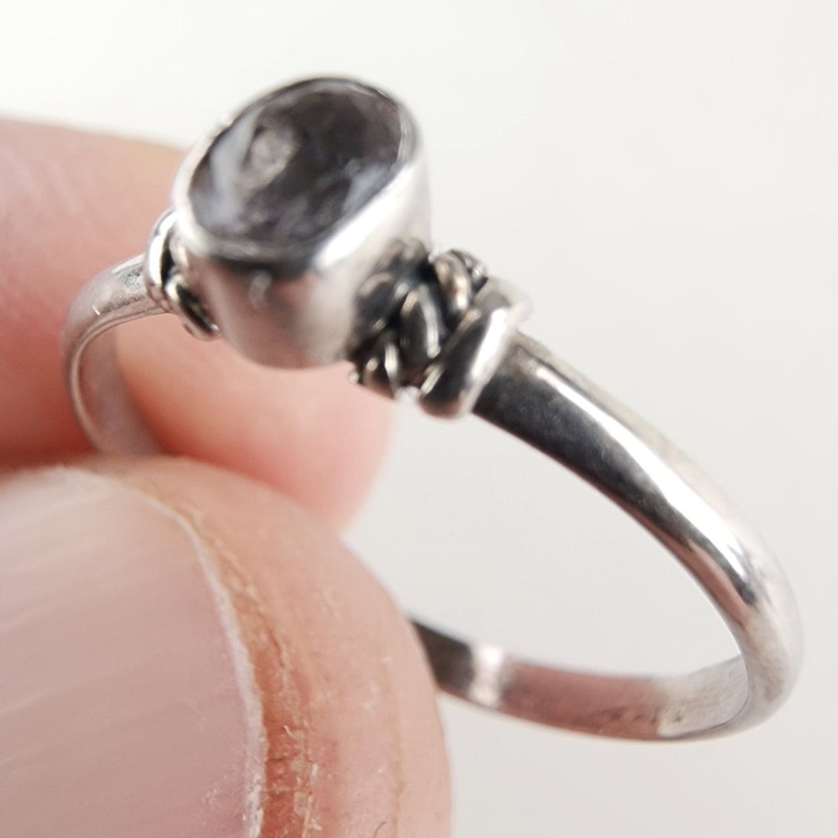 Vintage Clear Quartz Ring Size 7 1/2 in Sterling Silver 925