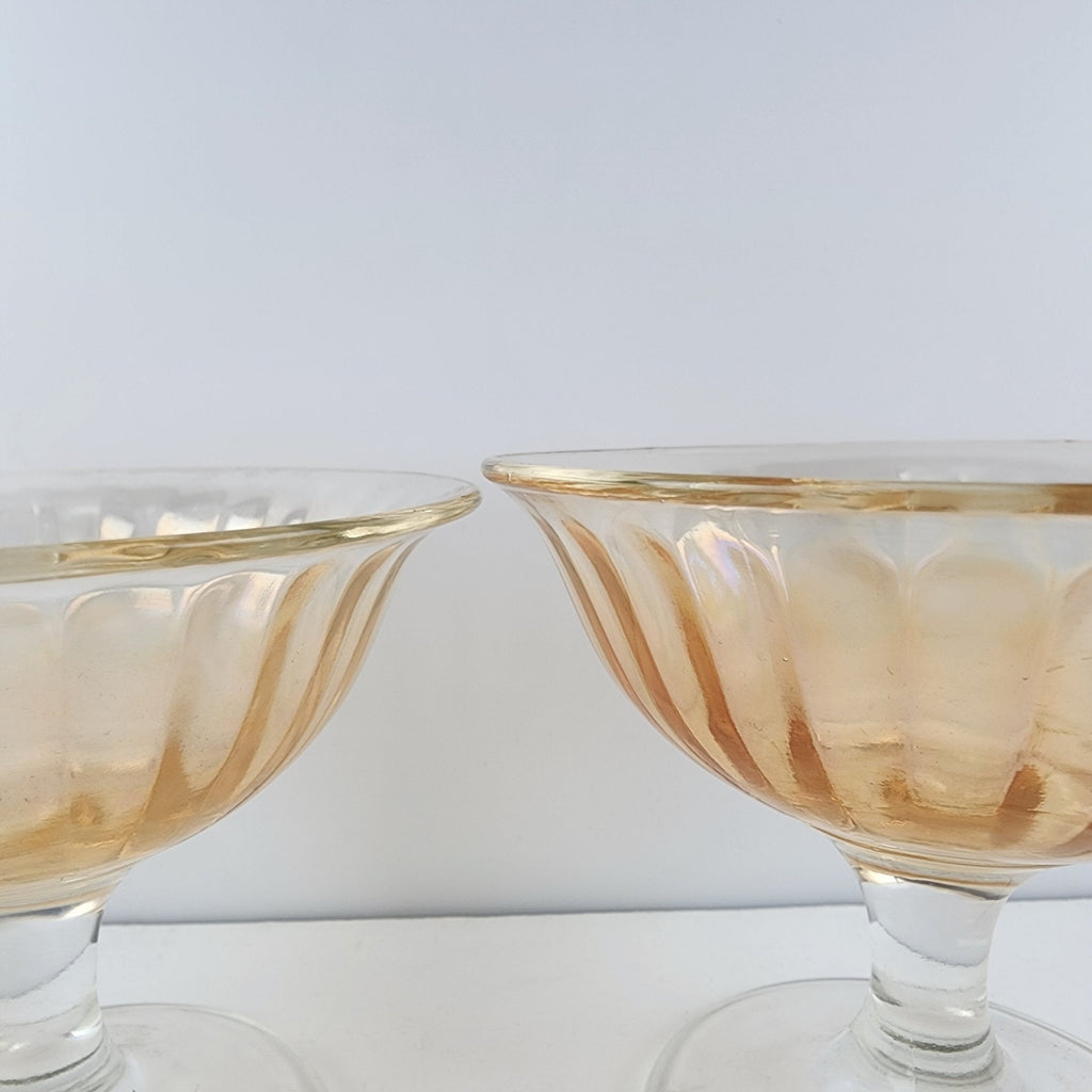 Imperial Glass Marigold Carnival Depression Glass Sherbet Ice Cream Cups Pair