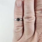 Vintage Beaded Garnet Ring Size 6 in Sterling Silver 925