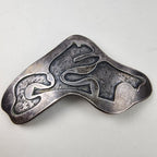 Brutalist Pendant Sterling Silver 925 Vintage Textured Modernist 43g