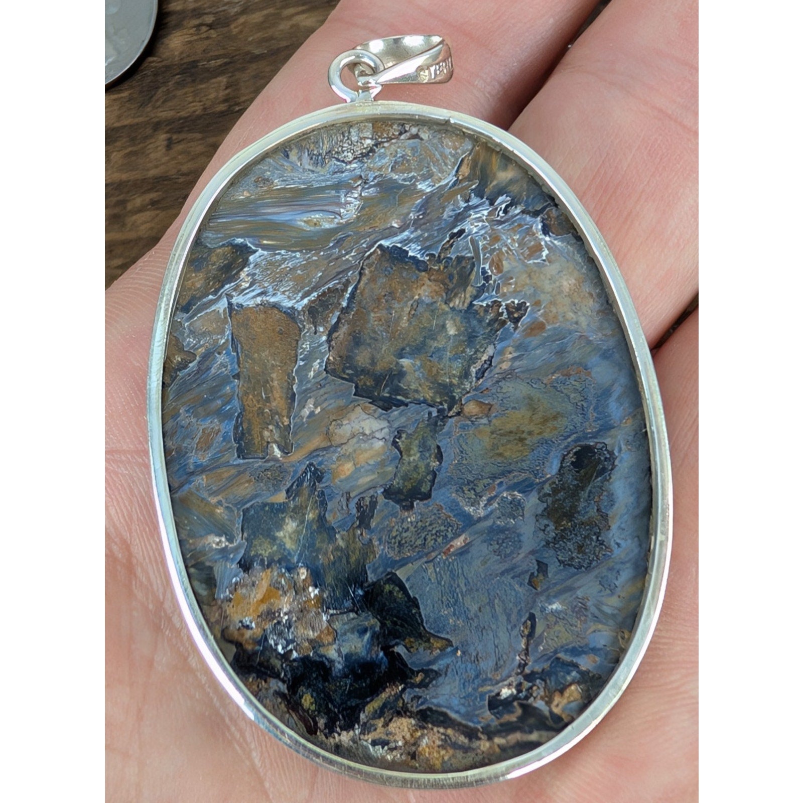 Stunning PETERSITE Sterling Silver 925 Statement Pendant 28g New
