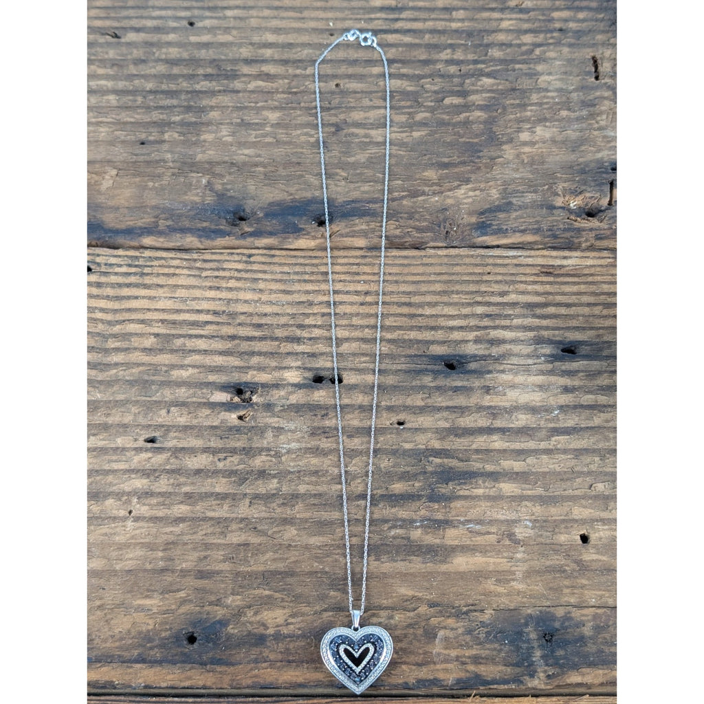 Vintage Blue Diamond Sterling Silver 925 Designer Heart Pendant