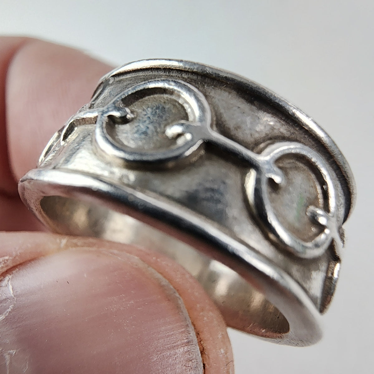 Vintage Mexico Chain Link Band Ring Size 6 1/2 in Sterling Silver 925