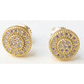 Moissanite 18K Yellow Gold Over Sterling Silver 925 Earrings Screwback