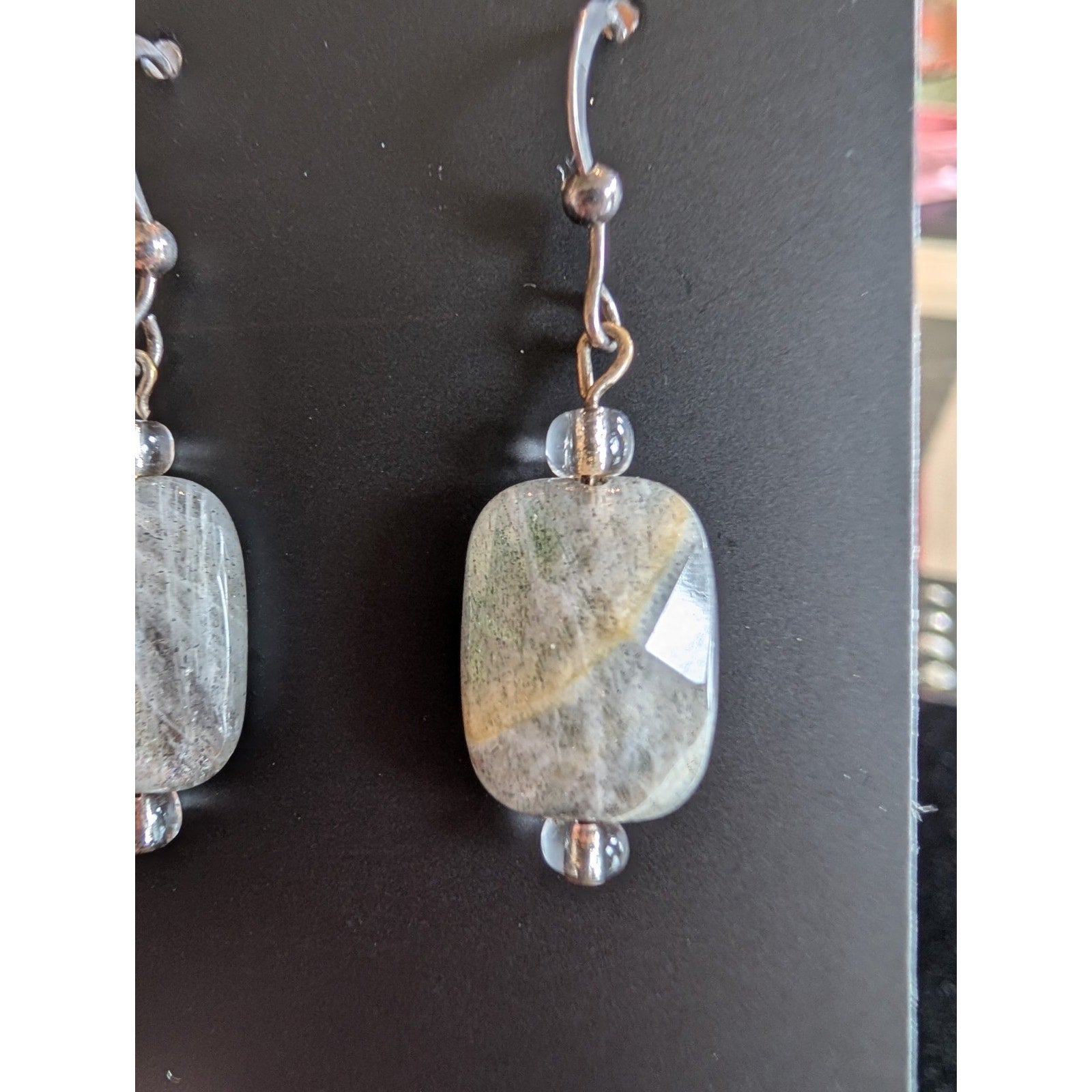 Vintage Labradorite Sterling Silver 925 Dangle Earrings