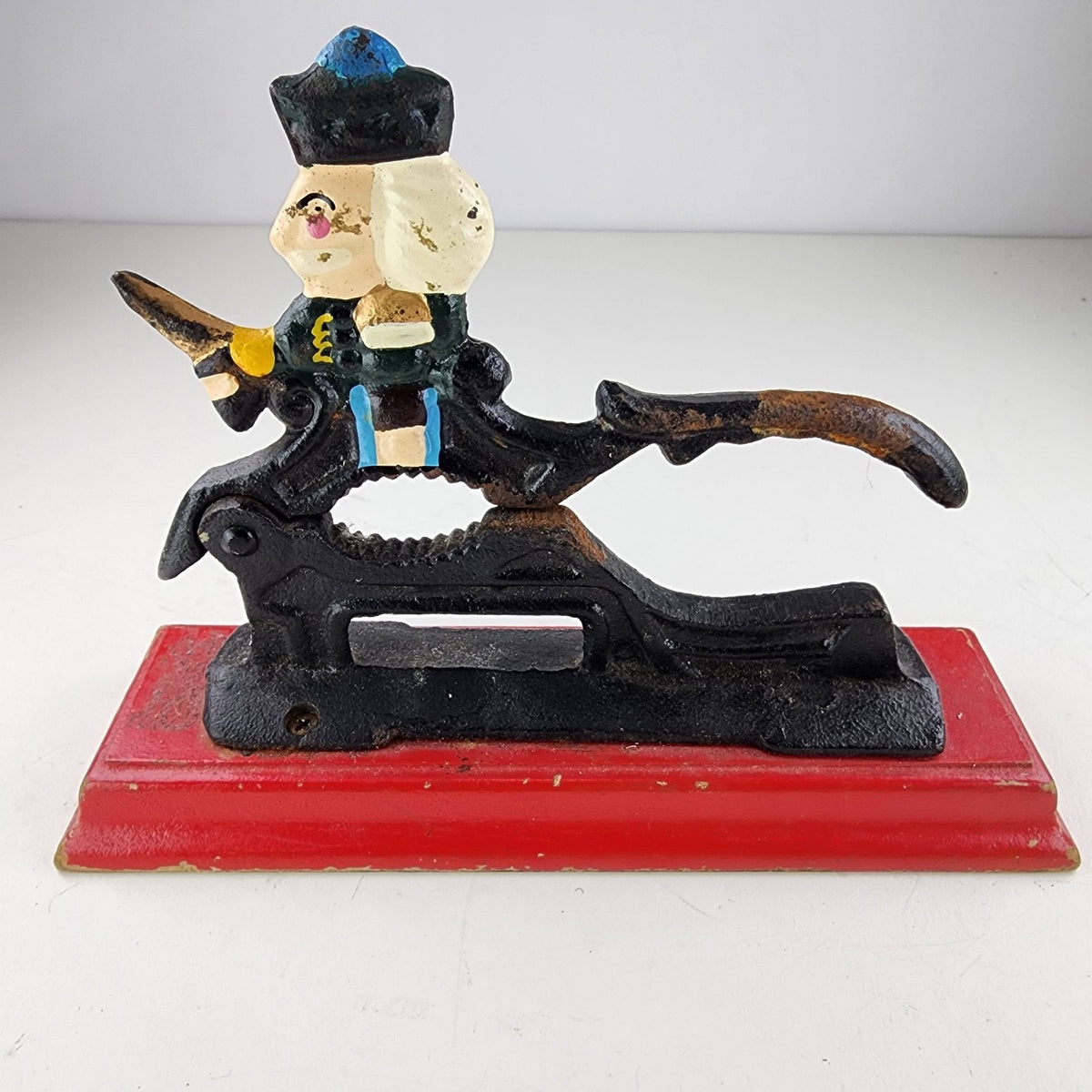 Colonial Toy Soldier Antique Painted Cast Iron Nutcracker
