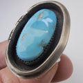 Kingman Turquoise Shadowbox Ring by Ruben Castillo Size 11 Sterling Silver 925