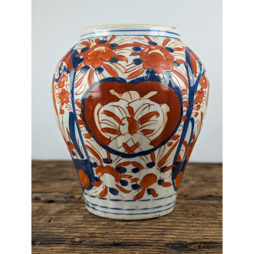 19th C. Japanese Porcelain Imari Ginger Jar Meiji Period 5" Without Lid