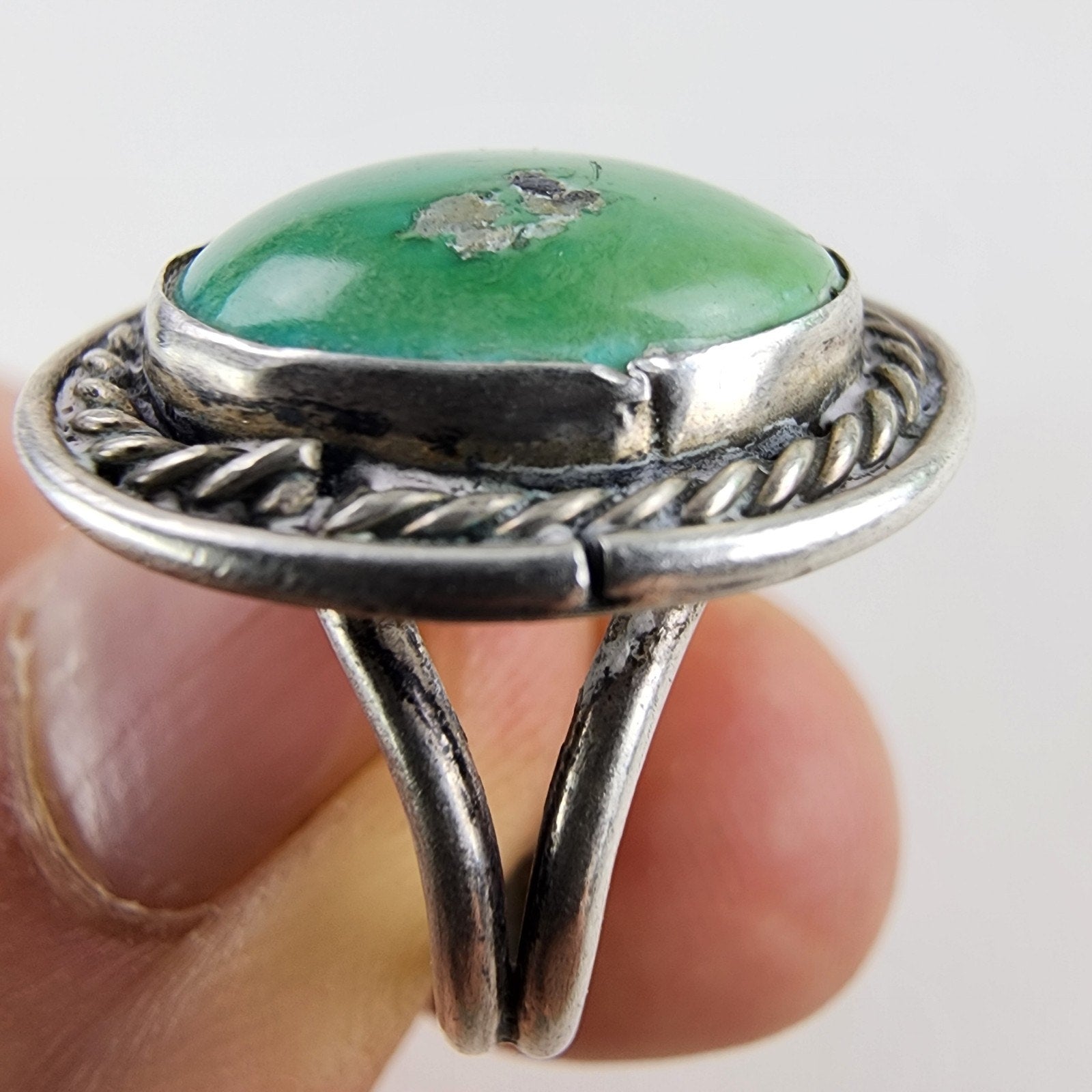 Royston Turquoise Navajo Ring Size 5 3/4 Sterling Silver 925 Vintage Old Pawn