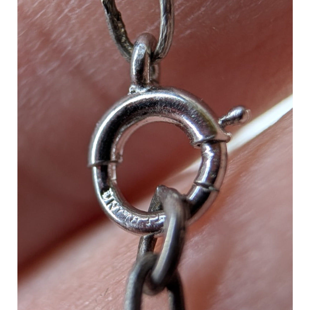 Vintage Filigree Sterling Silver 925 Heart Necklace w/ Camel 18 1/2" Tribal Peru