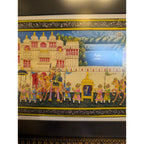 Miniature Indian Royal Procession Painting on Silk - Framed and Ready to Hang!