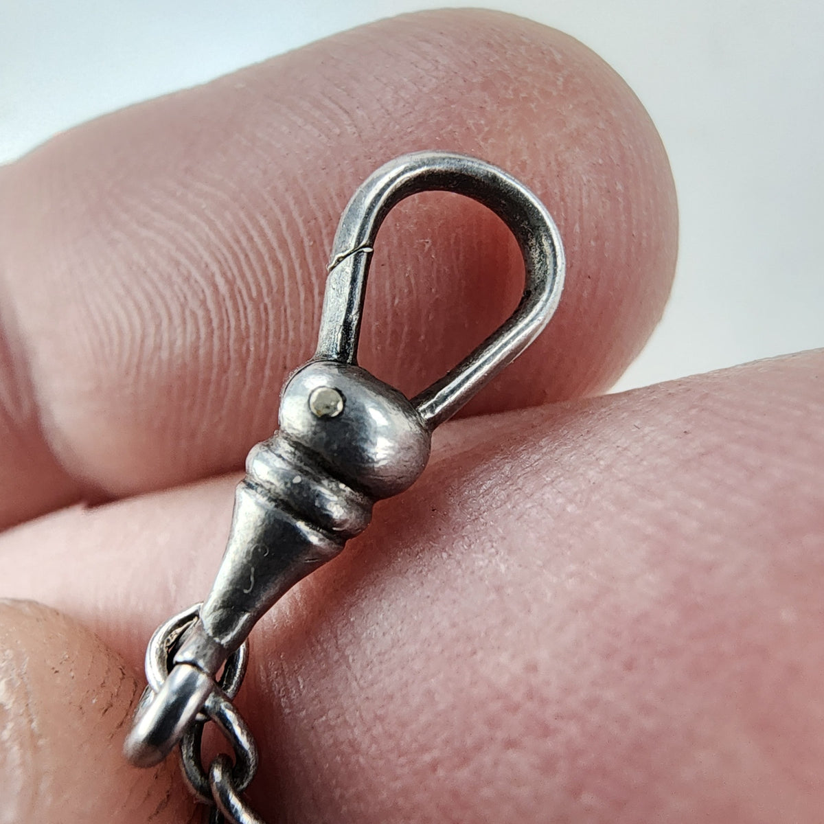 Victorian Sterling Silver 925 Pocket Watch Fob 1" Belt Loop