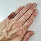 Petrified Wood Rectangle Ring Size 9 1/2 Sterling Silver 925 Vintage