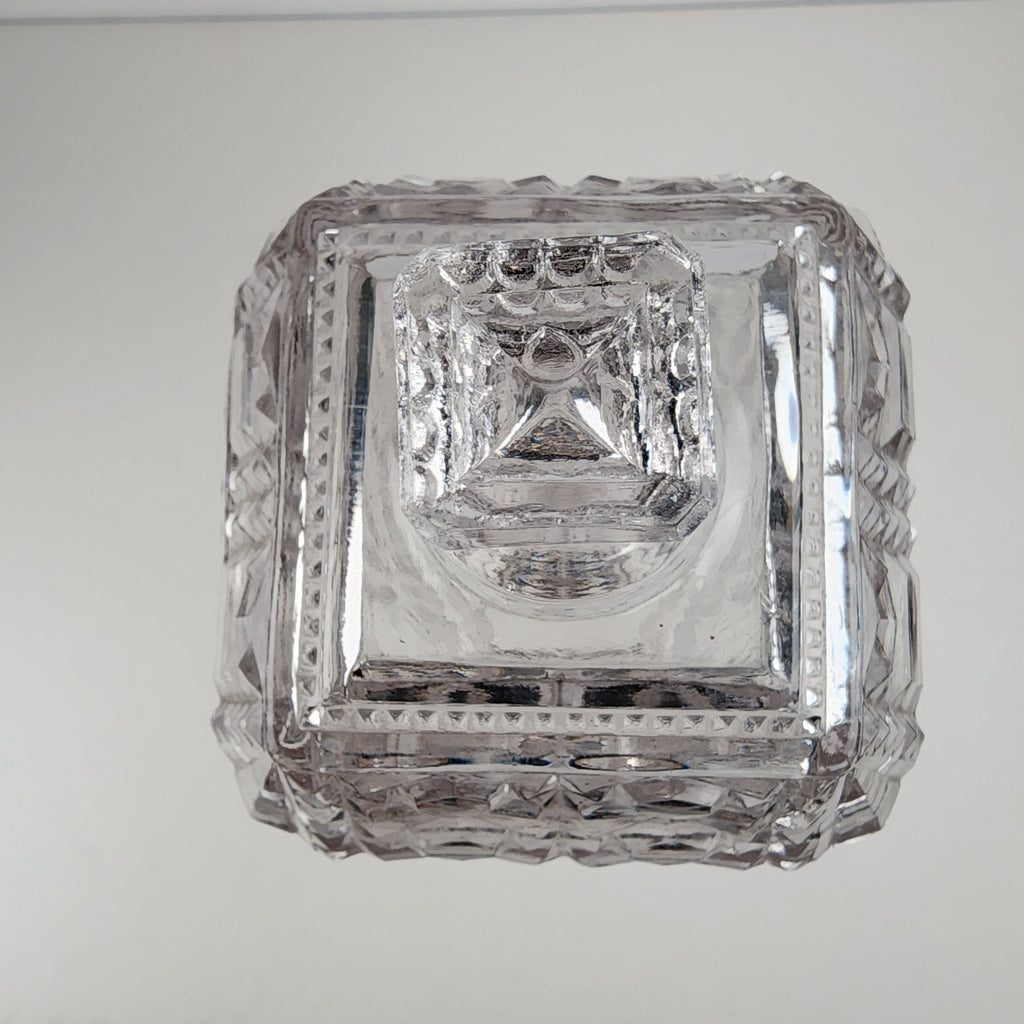 Purple Depression Pressed Glass Lidded Cookie Jar 8 1/2" Tall Vintage