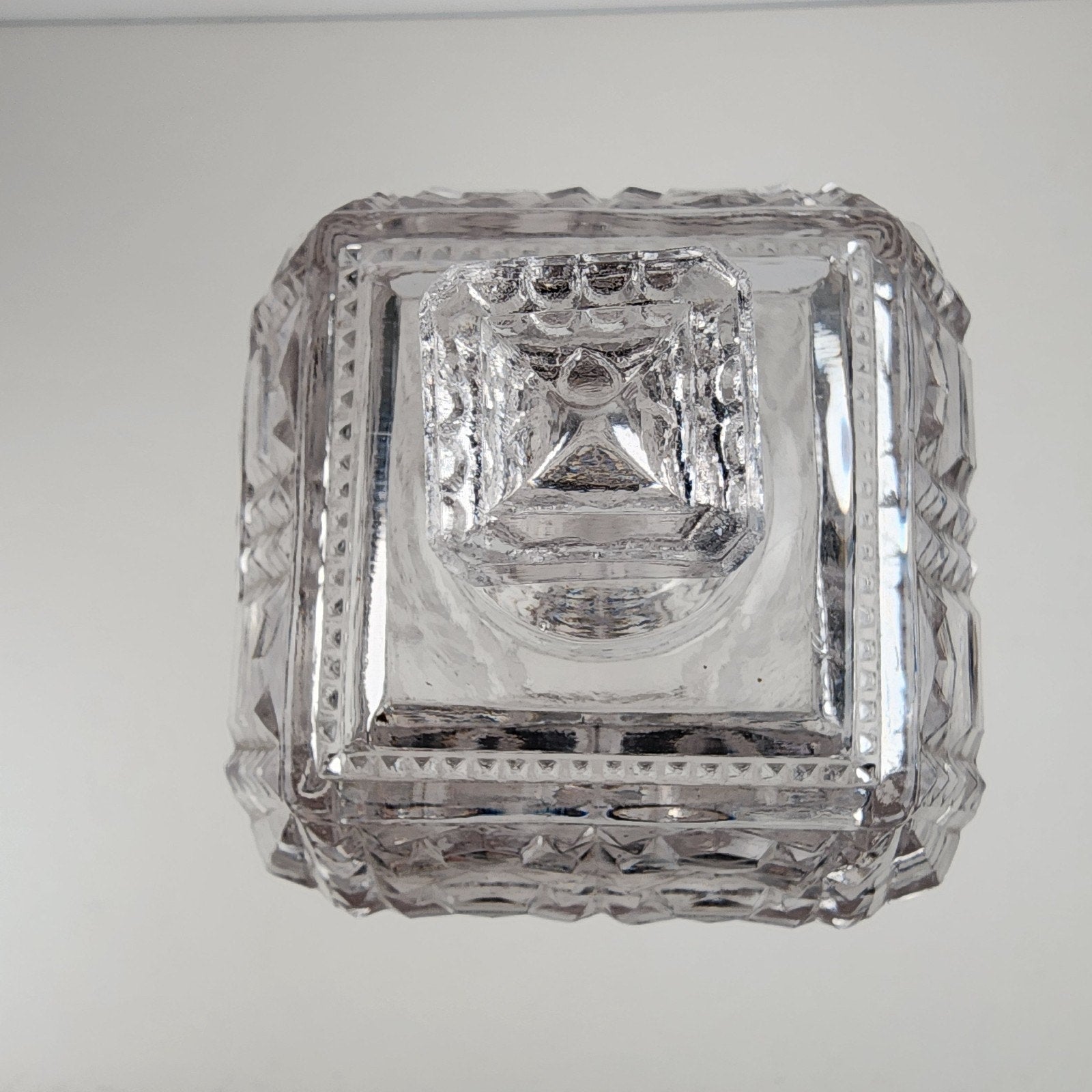 Purple Depression Pressed Glass Lidded Cookie Jar 8 1/2" Tall Vintage