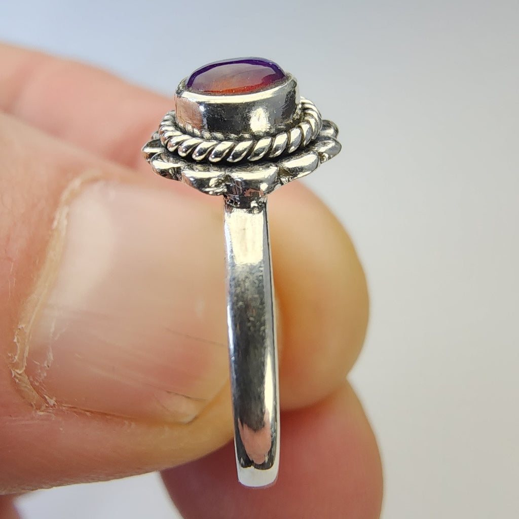 Sterling Silver 925 Balloon Opal Southwestern Ring Size 6 3/4 New