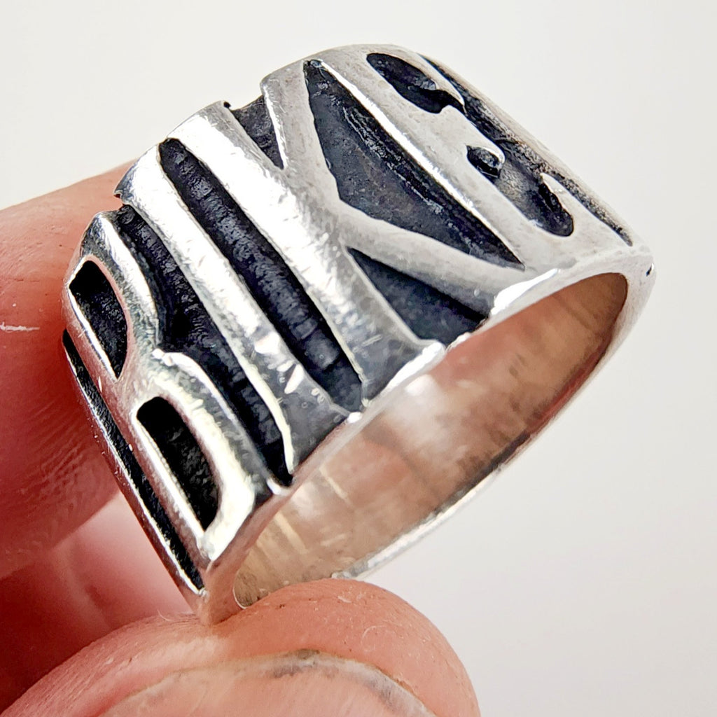 Vintage Biker Heavy Band Ring Size 11 Sterling Silver 925