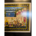 Miniature Indian Royal Procession Painting on Silk - Framed and Ready to Hang!