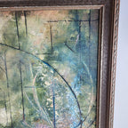 Abstract Jungle Landscape Acrylic Painting on Canvas Unsigned
