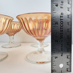 4" Marigold Carnival Glass Stemmed Ice Cream Sherbet Dessert Dish Set of 4