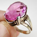 Purple Sapphire 2 Tone Gold Finish Russian Ring Size 9 Sterling Silver 875