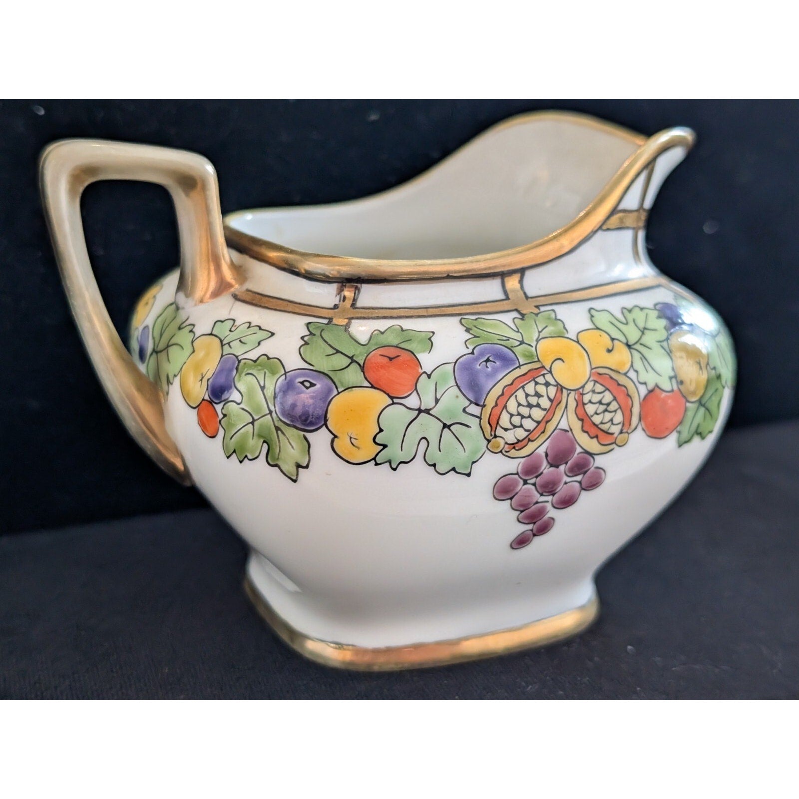 NORITAKE Nippon Japan Coffee Sugar Creamer Gilded Porcelain