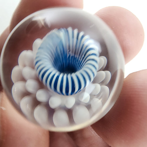 25mm Flower Implosion Marble 2013 by NVS Glass Handmade Boro