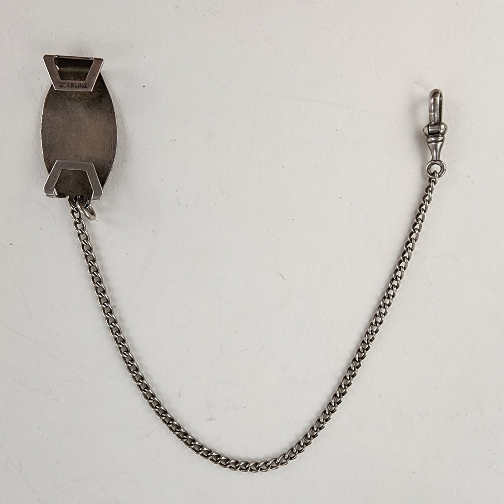 Victorian Sterling Silver 925 Pocket Watch Fob 1" Belt Loop