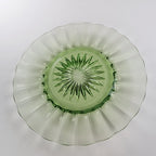 6" Heisey Ridge & Star Green Depression Glass Plate Set of 8