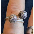 Vintage Taxco Mexico Textured Ball Sterling Silver 925 Earrings & Ring Set
