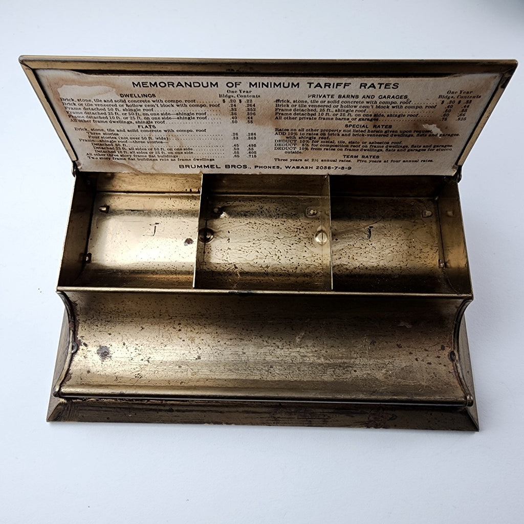 Antique Brass Stamp Box Desk Organizer Brass Box Brummel Bros Chicago