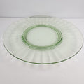 8" Green Depression Glass Scalloped Pattern Plates with Faint UV Glow Set of 2