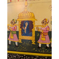 Miniature Indian Royal Procession Painting on Silk - Framed and Ready to Hang!