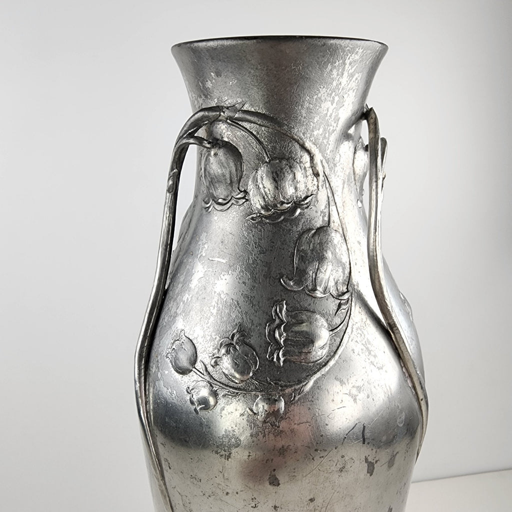 Art Nouveau Lily of the Valley Kayserzinn Floral Pewter Vase 4312 Antique