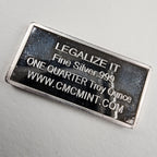 Vintage 1/4 Troy Ounce .999 Fine Silver Bar Legalize It Leaf Bullion