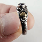 Vintage Amethyst Ring Size 5 1/4 in Sterling Silver 925 & Brass