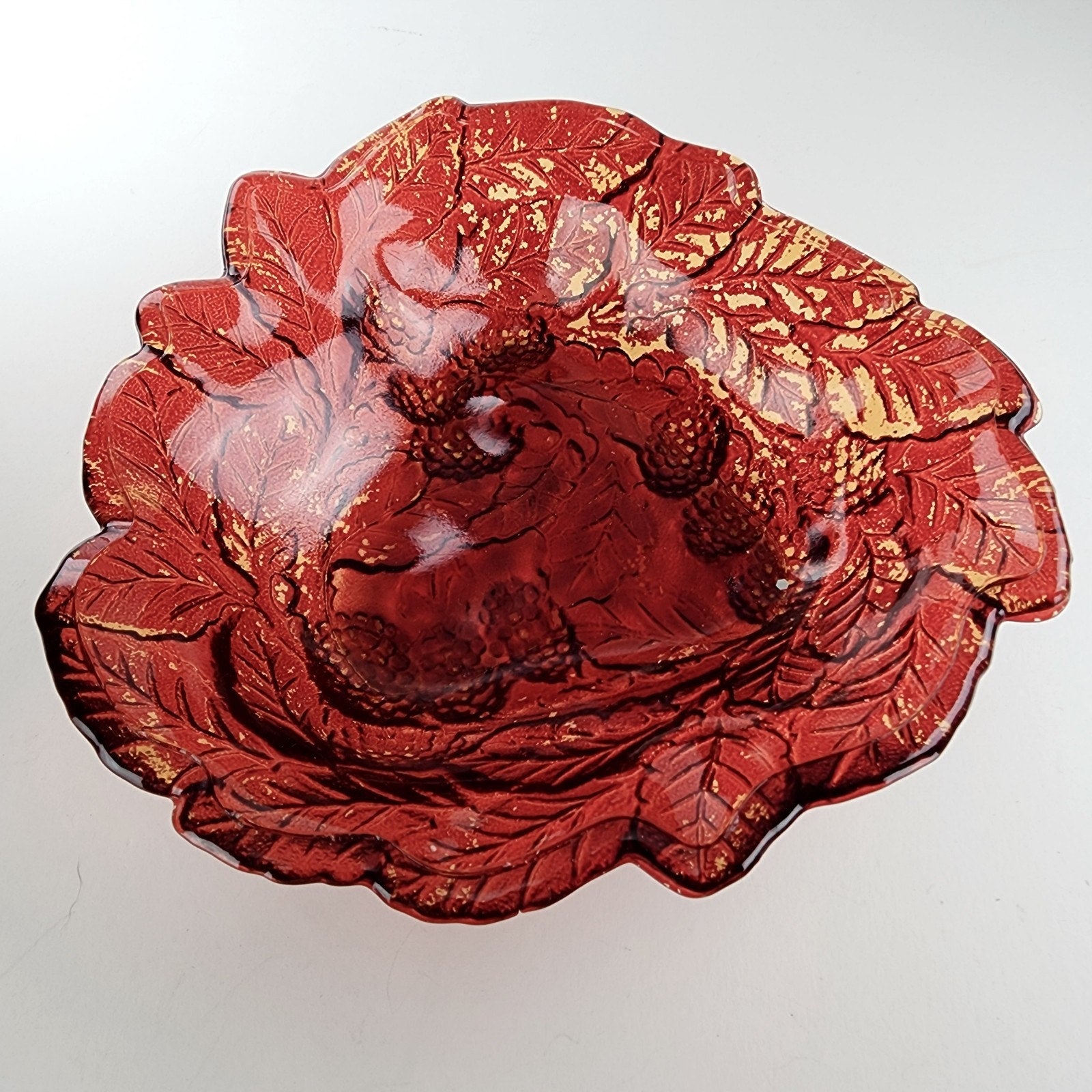 Indiana Glass Company Red & Yellow Logan Berry Bowl Set of 6
