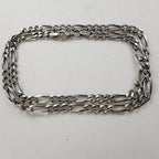 Vintage 22" Figaro 6mm Sterling Silver 925 Chain Necklace 26g Italy