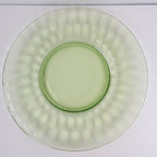 8" UV Glow Uranium Glass Plate with Gold Lip Vintage