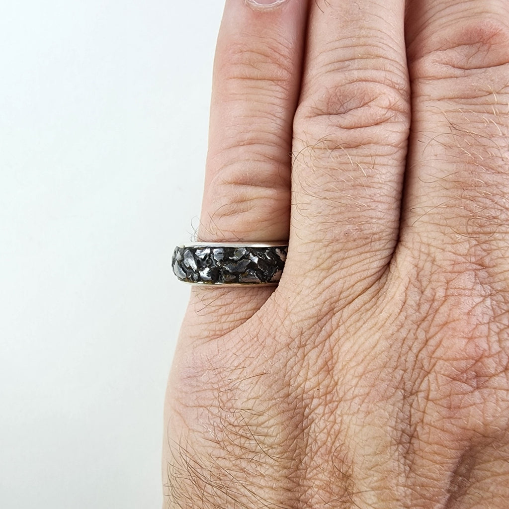 Campo de Cielo Meteorite Band Ring Size 10 1/2 by Starborn Sterling Silver 925
