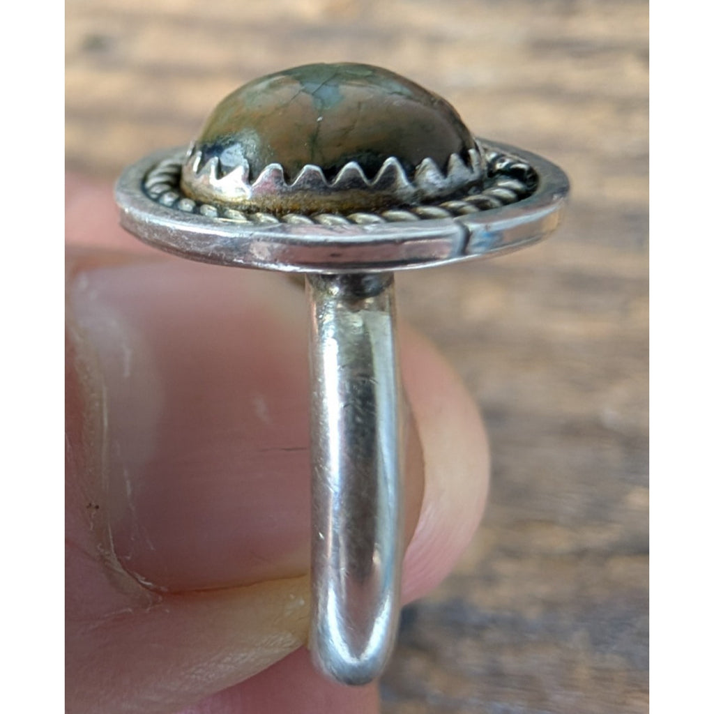 Rainforest Rhyolite Sterling Silver 925 Ring Size 6 1/2 by Joel Gray Native