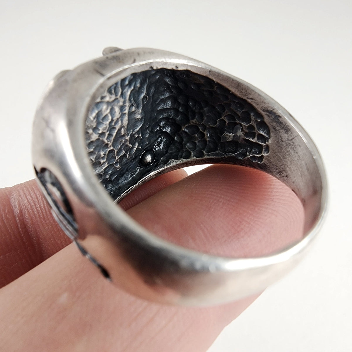 Vintage GB Labyrinth Maze Ring Size 13 1/2 in Sterling Silver 925