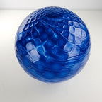 5" Hand Blown Blue Glass Float Cobalt Color with Stand