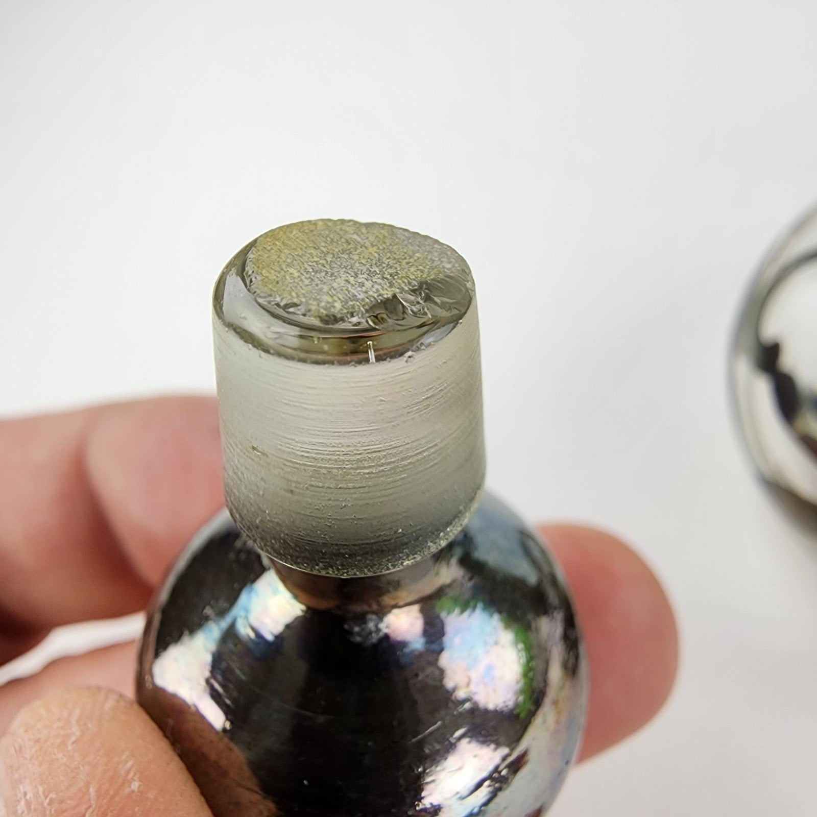 Art Nouveau Sterling Silver Overlay Glass Perfume Bottle with Stopper