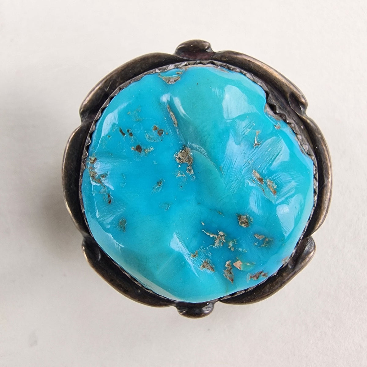 Zuni Kingman Turquoise Earrings Sterling Silver 925 Vintage Signed Alvarez