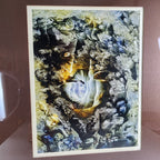 1974 Yvon D'Anjou Decalcomania Tempera Original Painting Surrealist Art MCM