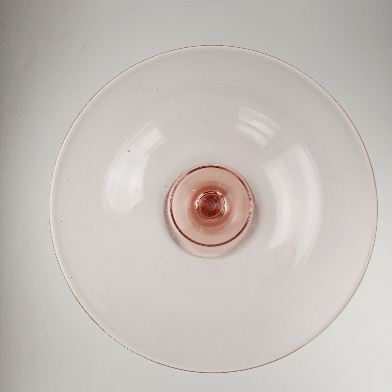 7" Pink Depression Glass Compote Vintage Stemware Candy Dish