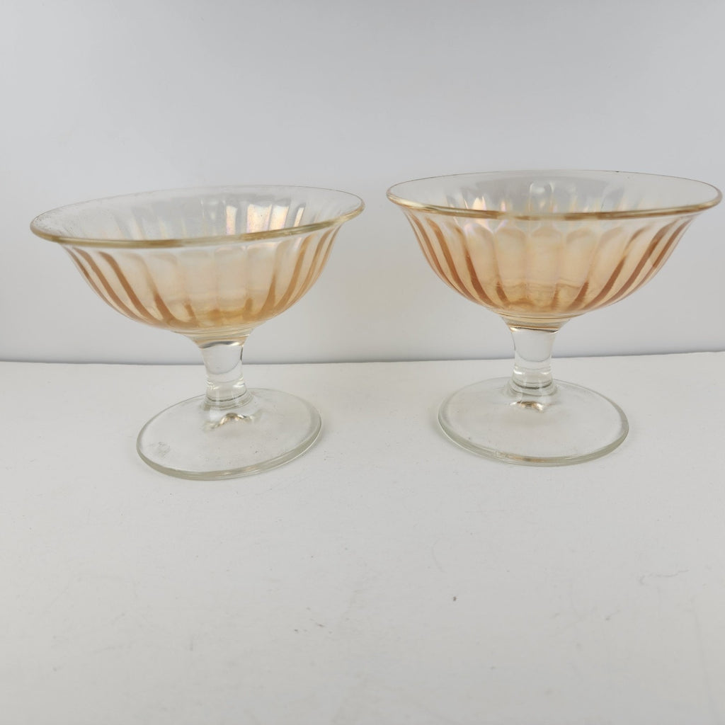 Imperial Glass Marigold Carnival Depression Glass Sherbet Ice Cream Cups Pair