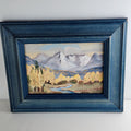 Mountain Landscape Miniature Acrylic on Panel Framed Painting