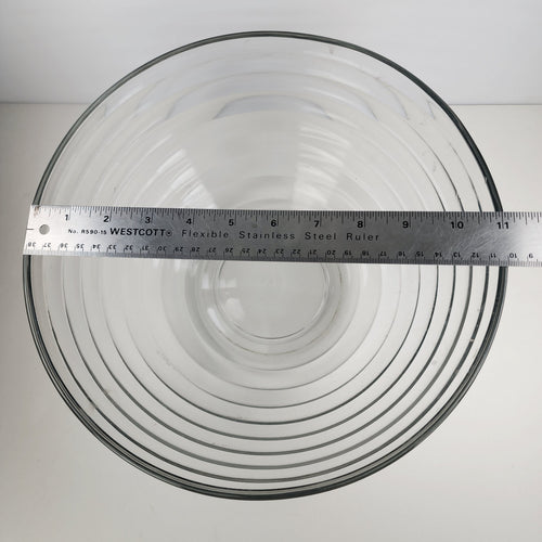 11" Anchor Hocking Glass Salad Bowl with Stepped Pattern